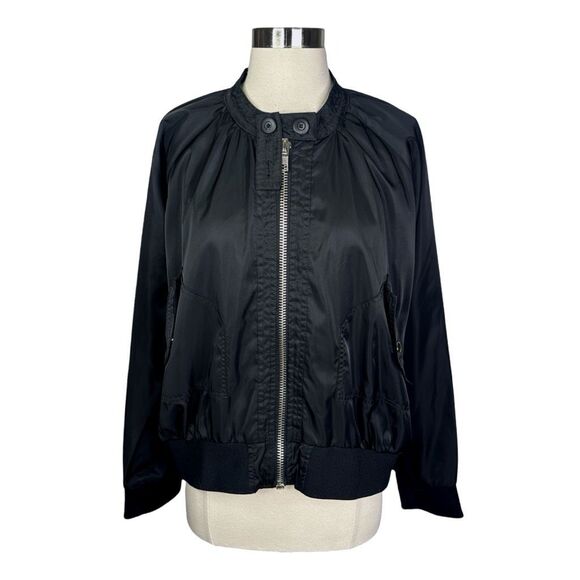 Free People Black Midnight Bomber Jacket - Size Large - Picture 1 of 4